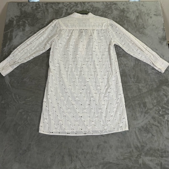 Banana Republic eyelet long sleeve off white v- neck mini dress - Picture 9 of 9